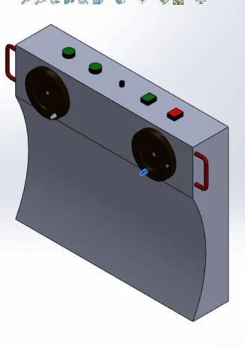 Precision CAD model of curved remote control housing for ergonomic design and assembly fit.