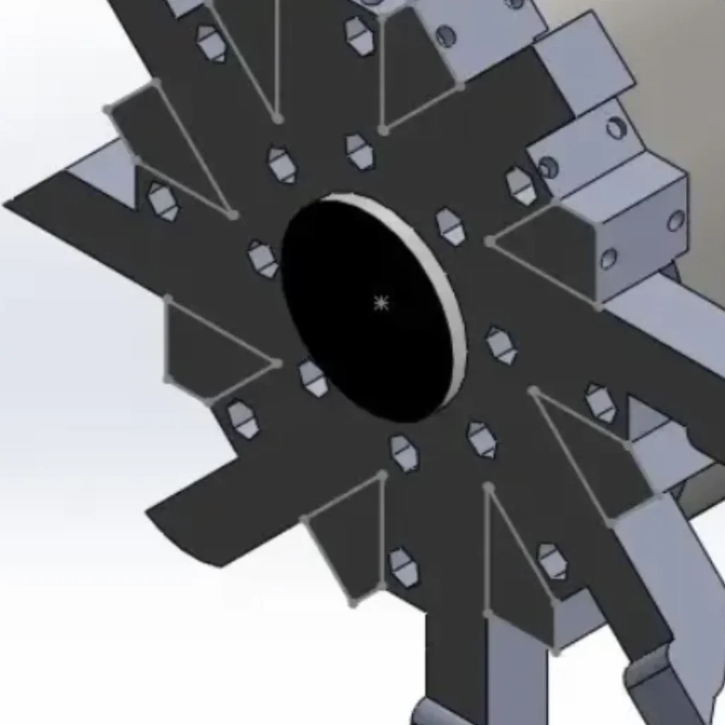 Detailed close-up of the high-precision mating hub geometry for tool indexing verification.