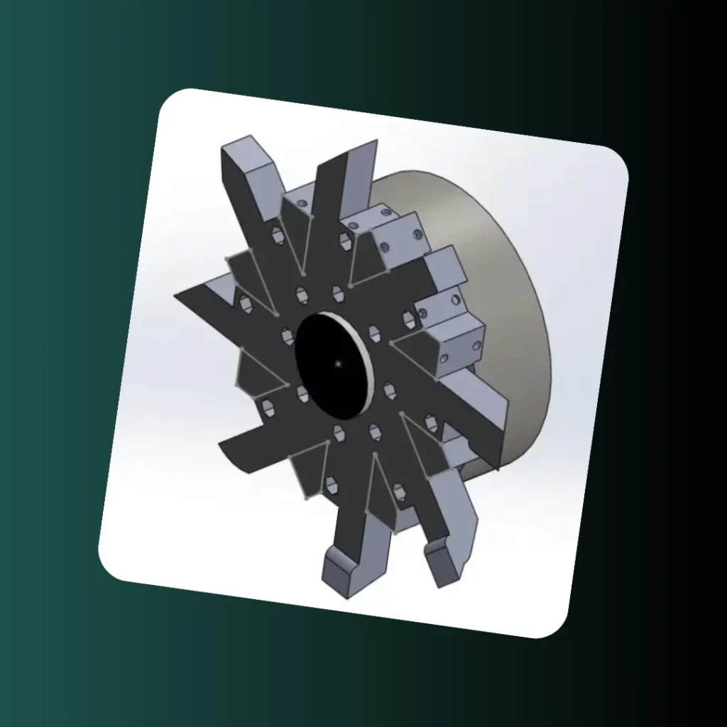 Final styled render of the CNC machine tool turret for visualization and technical review.