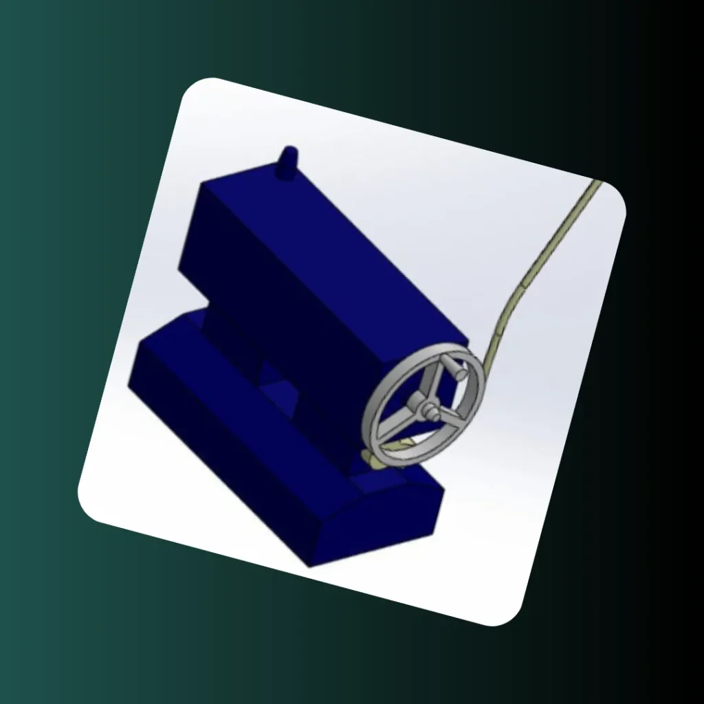 Final styled render of the industrial machine feed mechanism assembly for technical presentation.